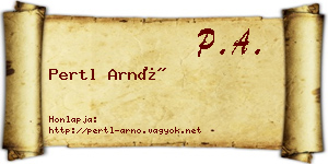 Pertl Arnó névjegykártya